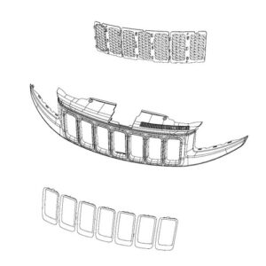 Mopar SRT8 Grill Kit for 2014-2016 Grand Cherokee WK2