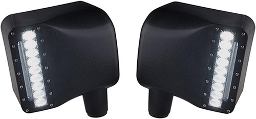 Xprite Smoke Lens LED Side Mirror with White Spot Lights and Amber Turn Signal Lights For 2007-2018 Wrangler JK - Image 4