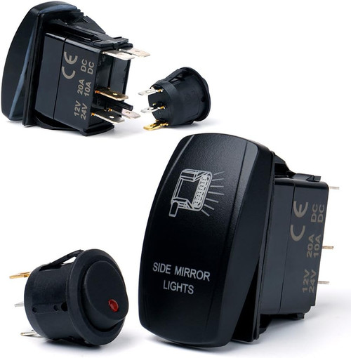 Xprite Smoke Lens LED Side Mirror with White Spot Lights and Amber Turn Signal Lights For 2007-2018 Wrangler JK - Image 2