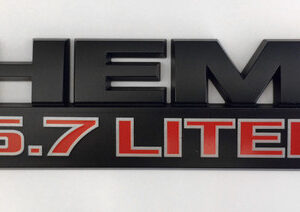 Black and Red 5.7L Hemi Badge for the 2005-2010 Grand Cherokee WK, 2006-2010 Commander XK and 2011-2022 Grand Cherokee WK2