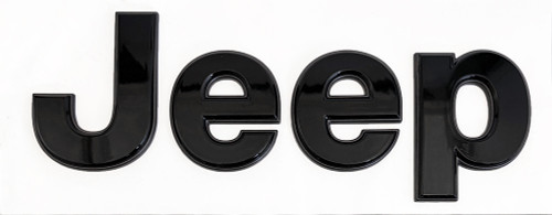 Mopar Gloss Black and Grey "Jeep" Fender Badge for 2018-2025 Wrangler JL and 2020-2025 Gladiator JT