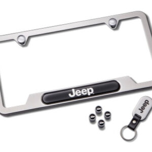 Mopar Chrome Jeep License Plate Frame Kit Gift Set for 1997-2025 All Jeeps