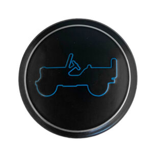Black Center Cap with Blue Jeep Outline for the 2018-2025 Wrangler JL & 2020-2025 Gladiator JT