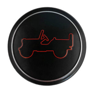 Black Center Cap with Red Jeep Outline for the 2018-2025 Wrangler JL & 2020-2025 Gladiator JT
