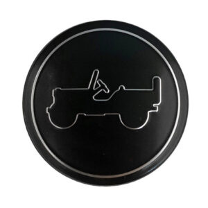 Black Center Cap with Silver Jeep Outline for the 2018-2025 Wrangler JL & 2020-2025 Gladiator JT