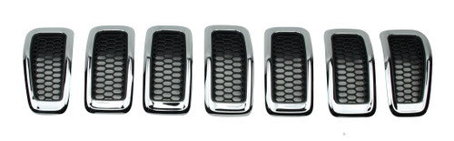Chrome Grill Rings and Inserts for 2014-2018 Cherokee KL