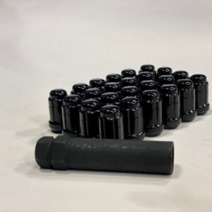 Gorilla Automotive Black 1/2-20 Spline Style Lug Nuts with Lock kit for 2007-2018 Wrangler JK with Aftermarket Style Wheels (set of 24)