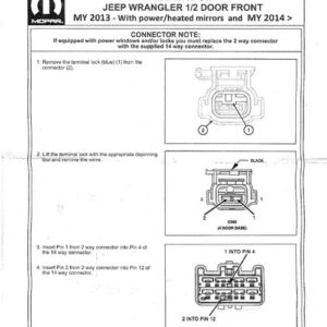 Mopar Half Door 14-Pin Connector kit for 2014-2018 Wrangler JK