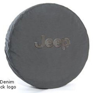 Mopar Jeep Logo Black Spare Tire Cover for 1997-2006 Wrangler TJ, 2007-2018 Wrangler JK, and 2002-2007 Liberty KJ