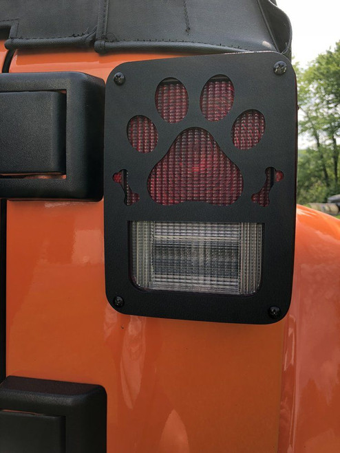Paw Print & Bones Taillight Guards for the 2007-2018 Wrangler JK