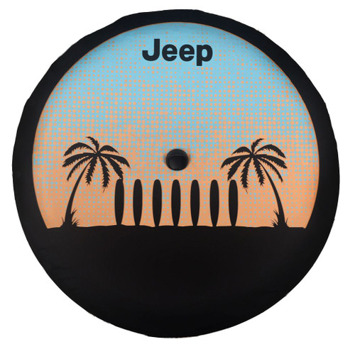 Mopar Surf & Palm Tree Jeep Tire Cover for 2018-2025 Wrangler JL