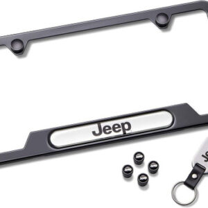 Mopar Black Jeep License Plate Frame Kit Gift Set for 1997-2025 All Jeeps*