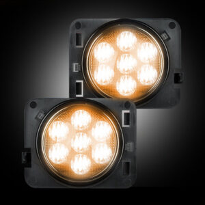Recon Front Side Fender Lens w/ Amber LEDs for Wrangler JK