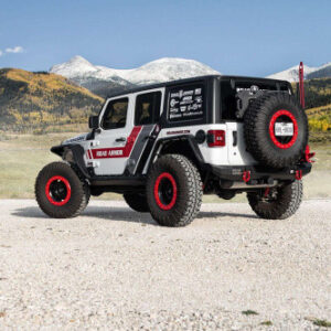 Road Armor Stealth Rear Fender Flare Body Armor in Texture Black for 2018-2023 Wrangler JL