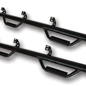 Smittybilt Black Textured Wheel to Wheel Nerf Steps w/Cleated Steps for 2007-2018 Wrangler JK