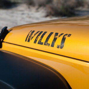 Mopar Willys Black Distressed Hood Decal for 2007-2018 Wrangler JK