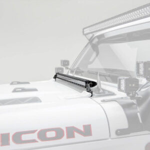 Zroadz Hood Cowl 30" Single Row Slim LED Light Bar Bracket for 2018-2025 Wrangler JL and 2020-2025 Gladiator JT